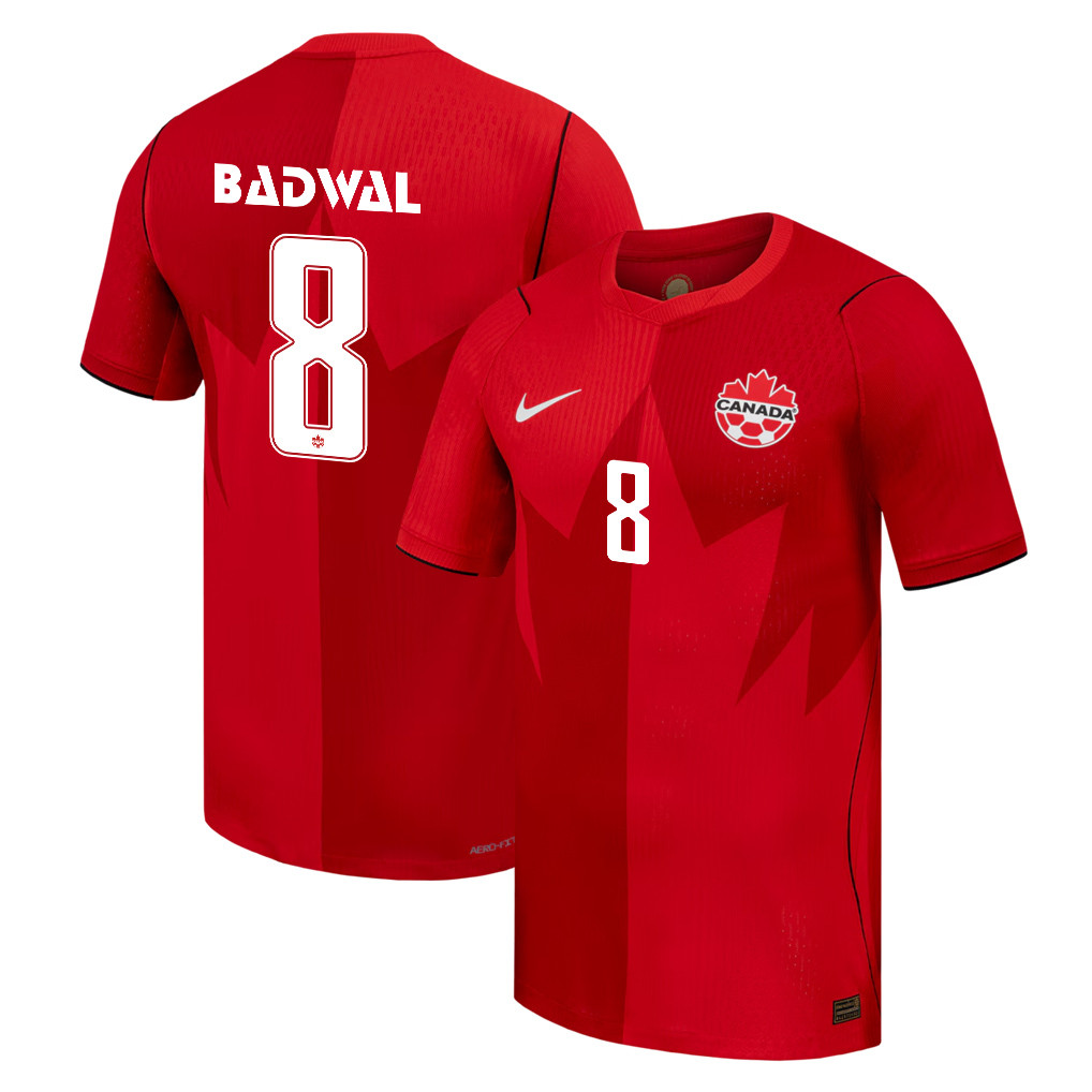 Jeevan Badwal 8 Canada National Team 2026 Home Jersey - Red, Men - Jersey Teams