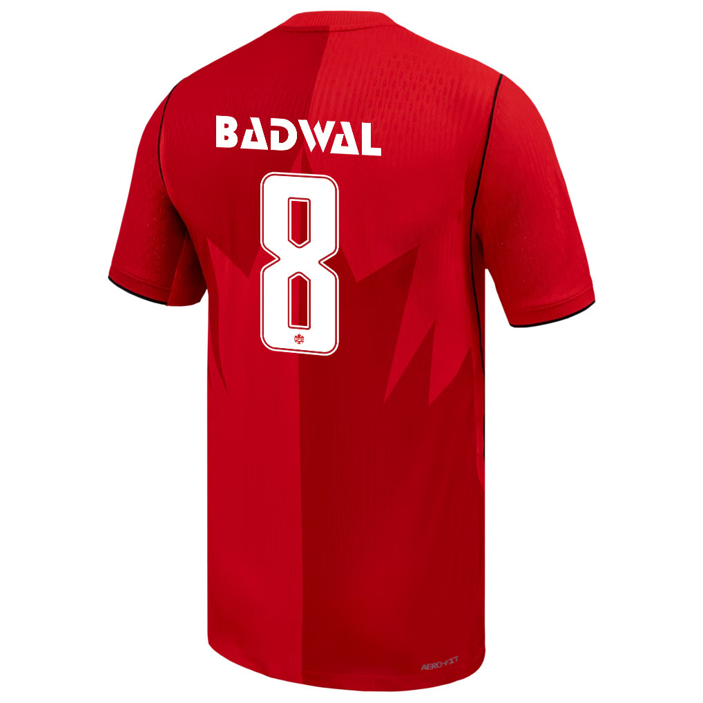 Jeevan Badwal 8 Canada National Team 2026 x World Cup Patch Home Jersey - Red, Men - Jersey Teams