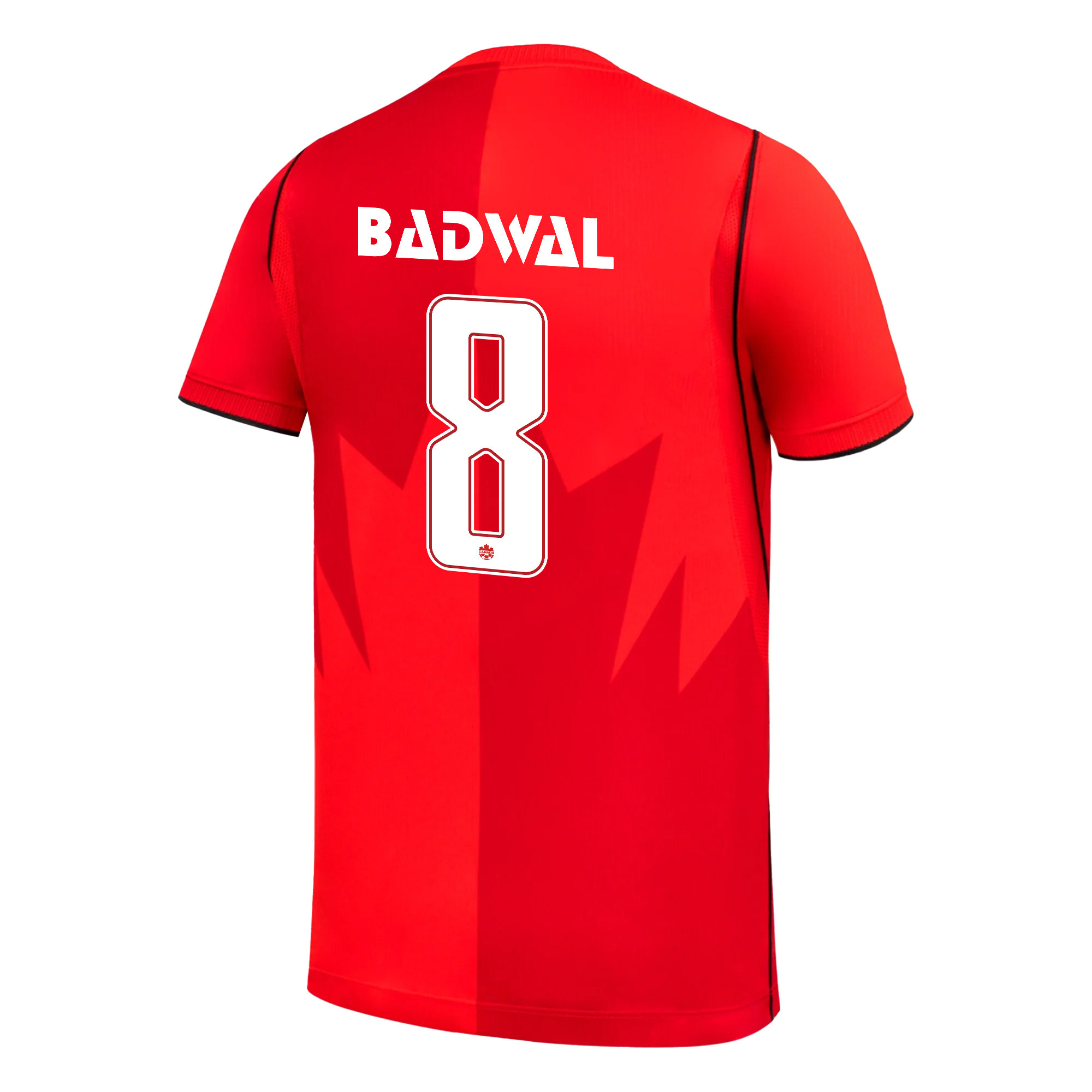 Jeevan Badwal 8 Youth Canada National Team 2026 Home Jersey - Red - Jersey Teams