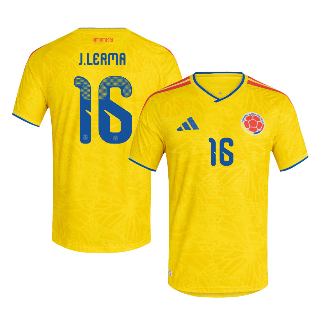 Jefferson Lerma 16 Colombia National Team 2026 Home Jersey - Yellow, Men - Jersey Teams