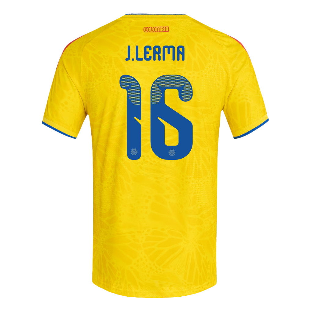 Jefferson Lerma 16 Colombia National Team 2026 x World Cup Patch Home Jersey - Yellow, Men - Jersey Teams