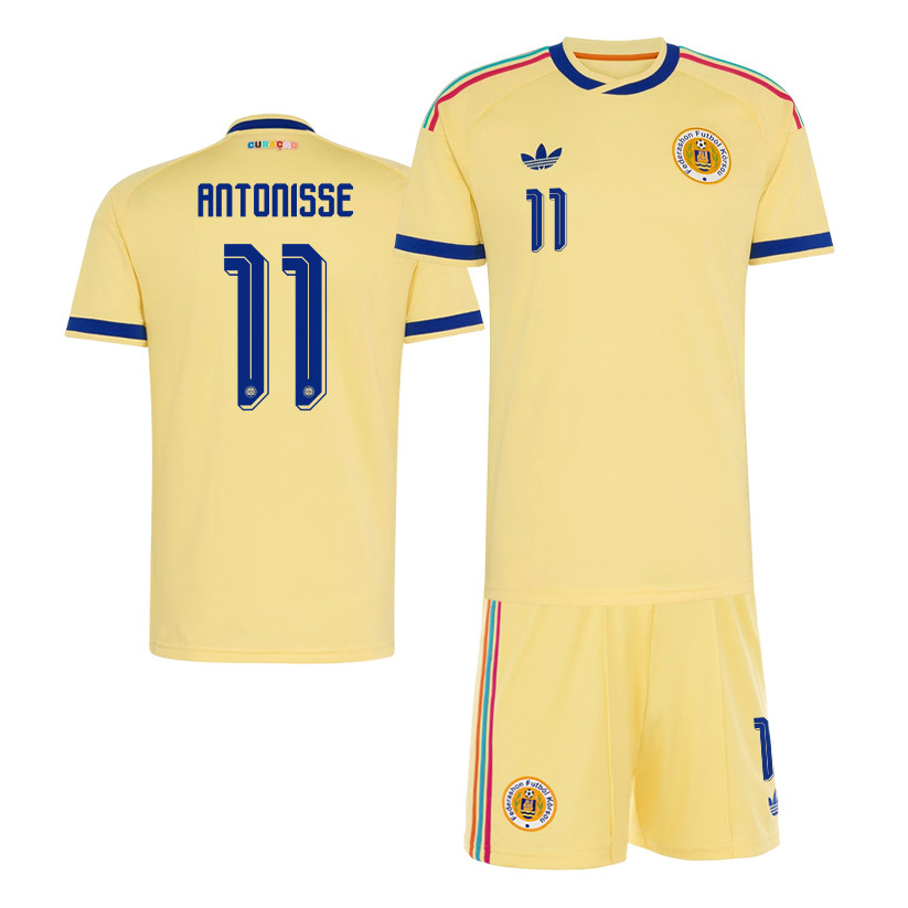 Jeremy Antonisse 11 Curacao 2026 Away Men Jersey & Shorts Set – Yellow - Jersey Teams