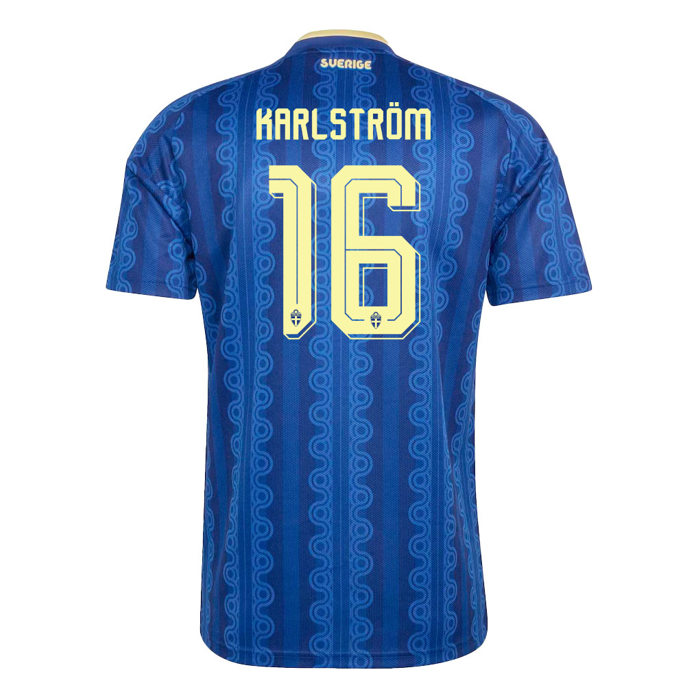 Jesper Karlstroem 16 Sweden National Team 2026 Away Jersey - Blue, Men - Jersey Teams