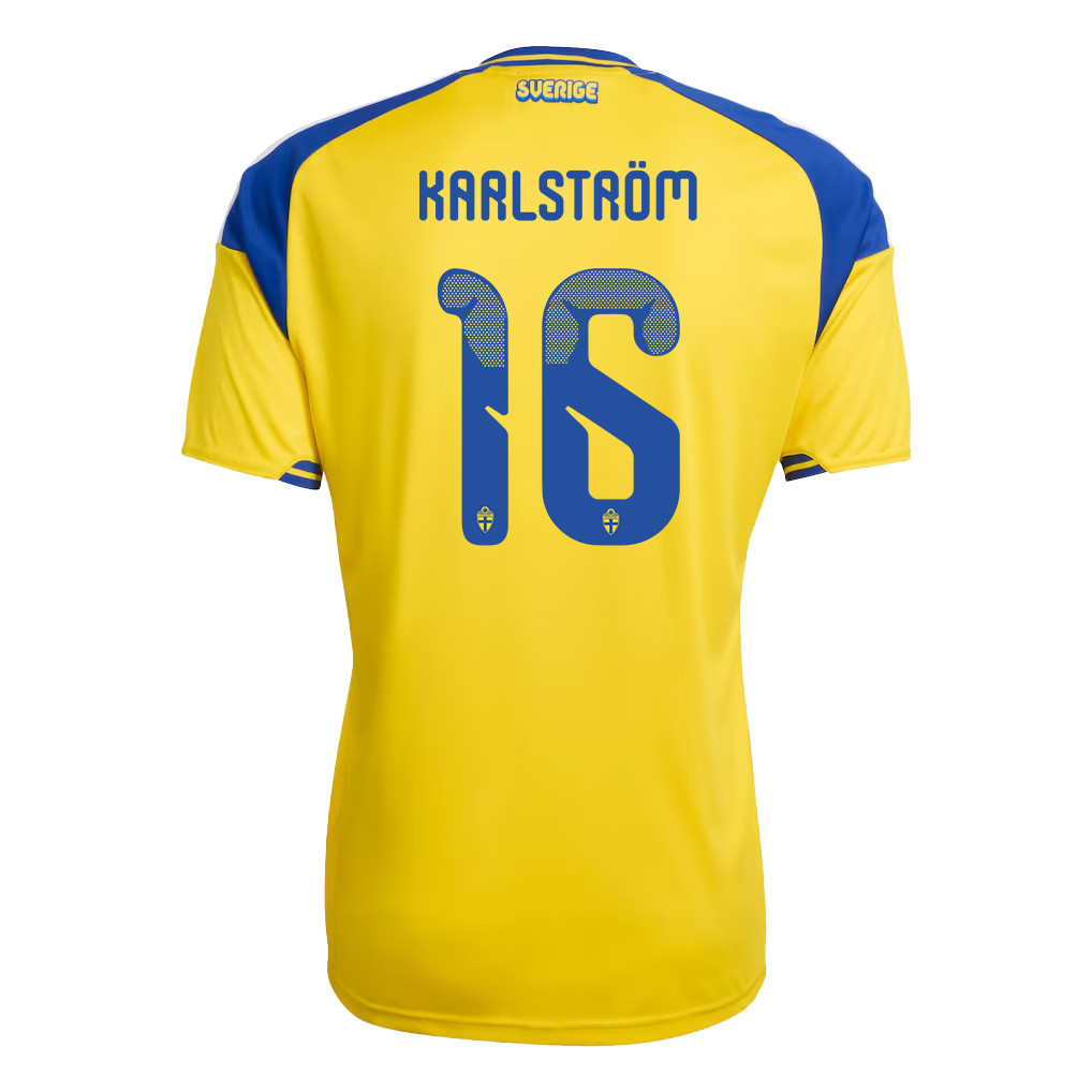 Jesper Karlstroem 16 Sweden National Team 2026 Home Jersey - Yellow, Men - Jersey Teams