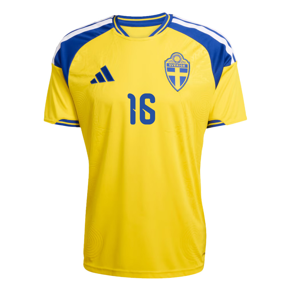 Jesper Karlstroem 16 Sweden National Team 2026 x World Cup Patch Home Jersey - Yellow, Men - Jersey Teams