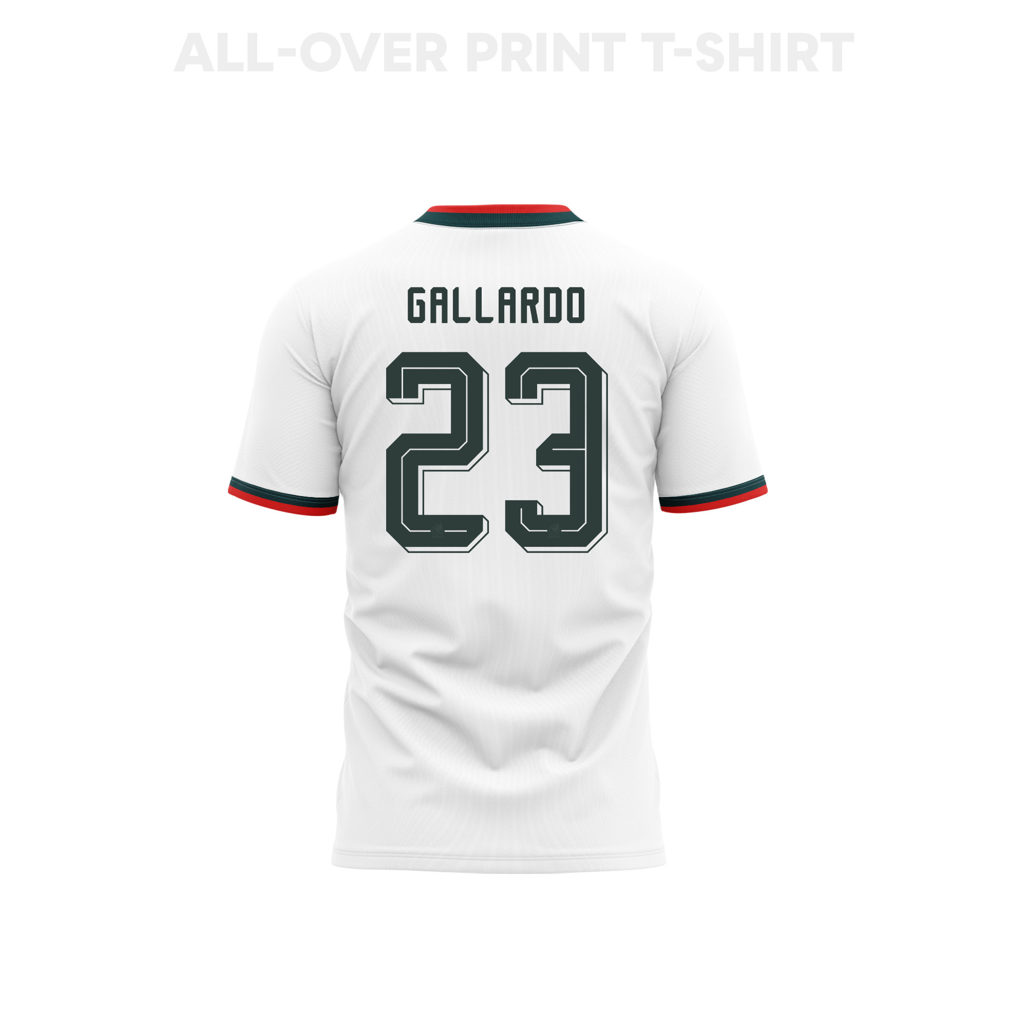 Jesús Gallardo 23 Mexico 2026 Away 3D T-Shirt Fully Printed – Unisex, White - Jersey Teams