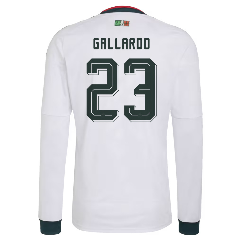 Jesús Gallardo 23 Mexico National Team 2026 Away Long Sleeve Jersey - White - Jersey Teams