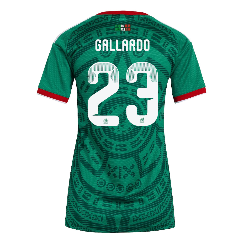 Jesús Gallardo 23 Women's Mexico National Team 2026 Home Jersey - Green - Jersey Teams