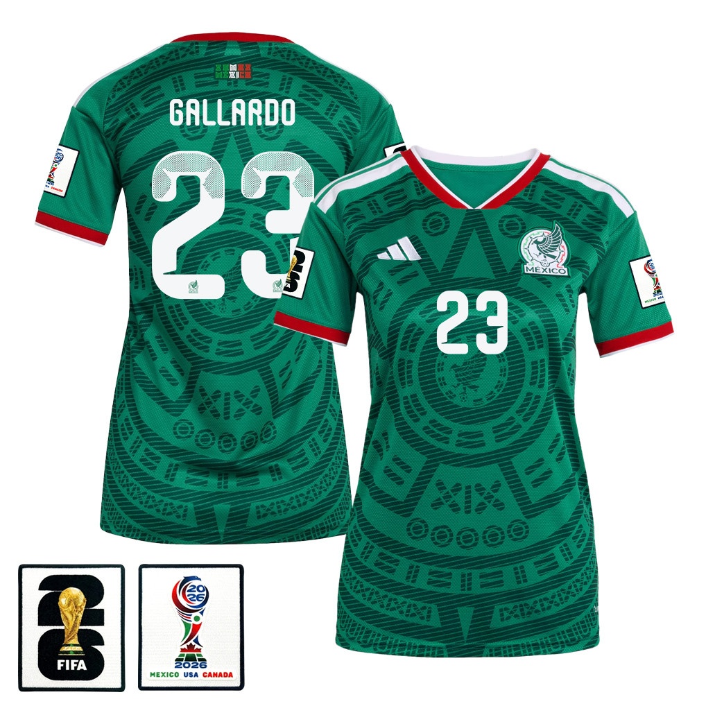 Jesús Gallardo 23 Women's Mexico National Team 2026 Home Jersey - Green - Jersey Teams