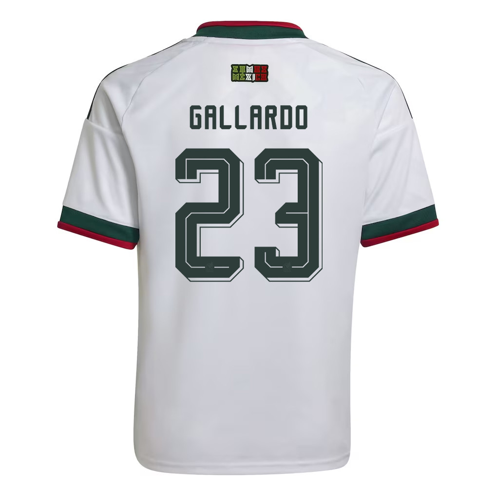 Jesús Gallardo 23 Youth Mexico National Team 2026 Away Jersey - White - Jersey Teams