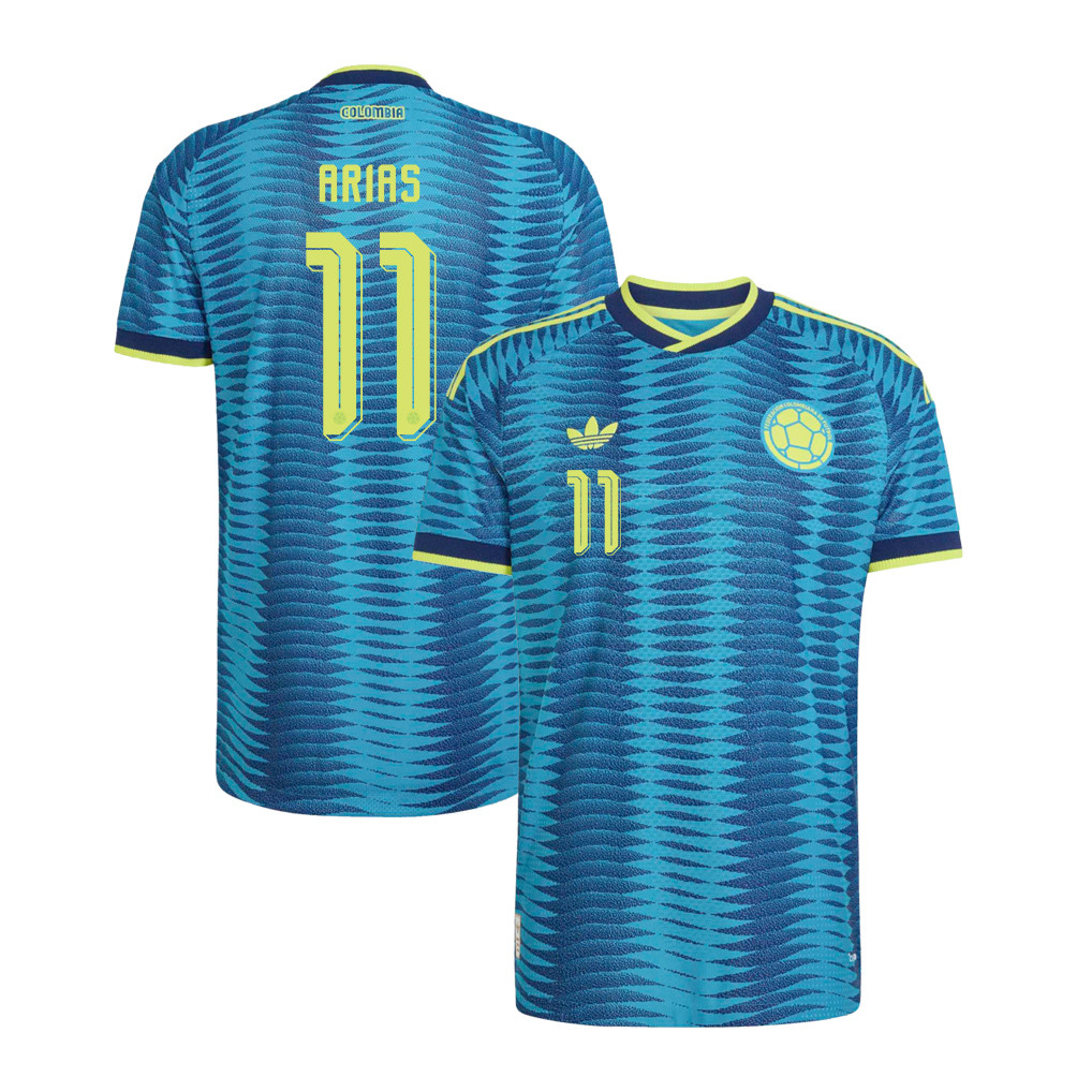 Jhon Arias 11 Colombia National Team 2026 Away Jersey - Turquoise, Men - Jersey Teams