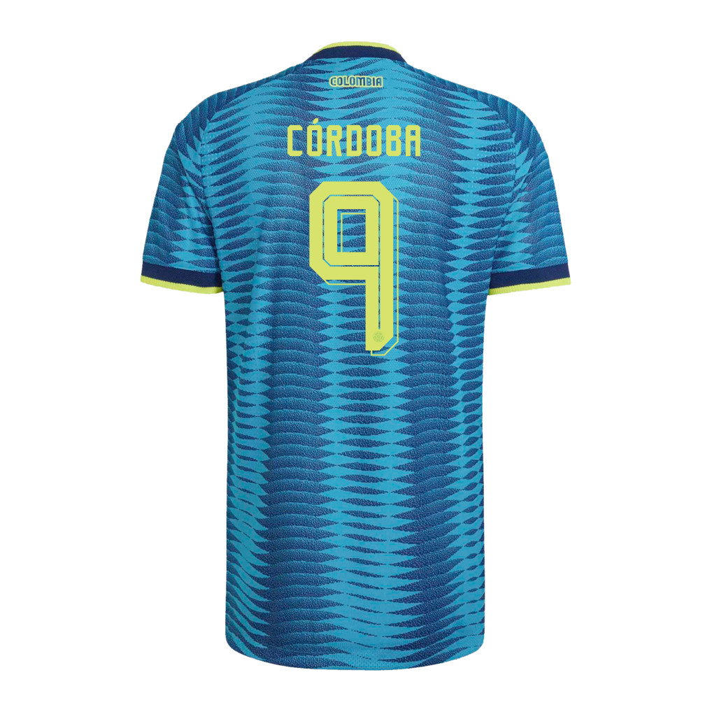 Jhon Córdoba 9 Colombia National Team 2026 x World Cup Patch Away Jersey - Turquoise, Men - Jersey Teams