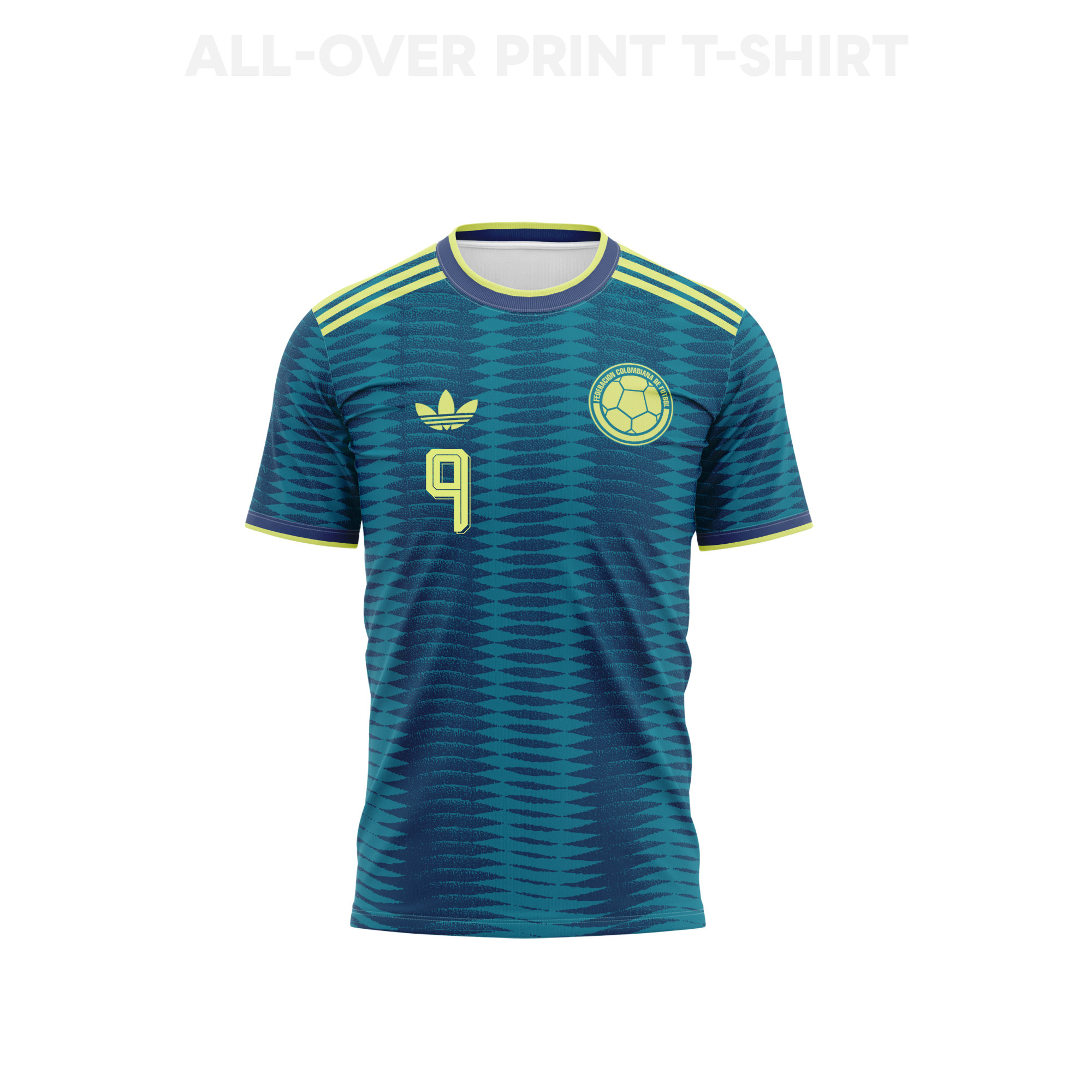Jhon Córdoba 9 Youth Colombia 2026 Away 3D T-shirt Fully Printed – Turquoise - Jersey Teams