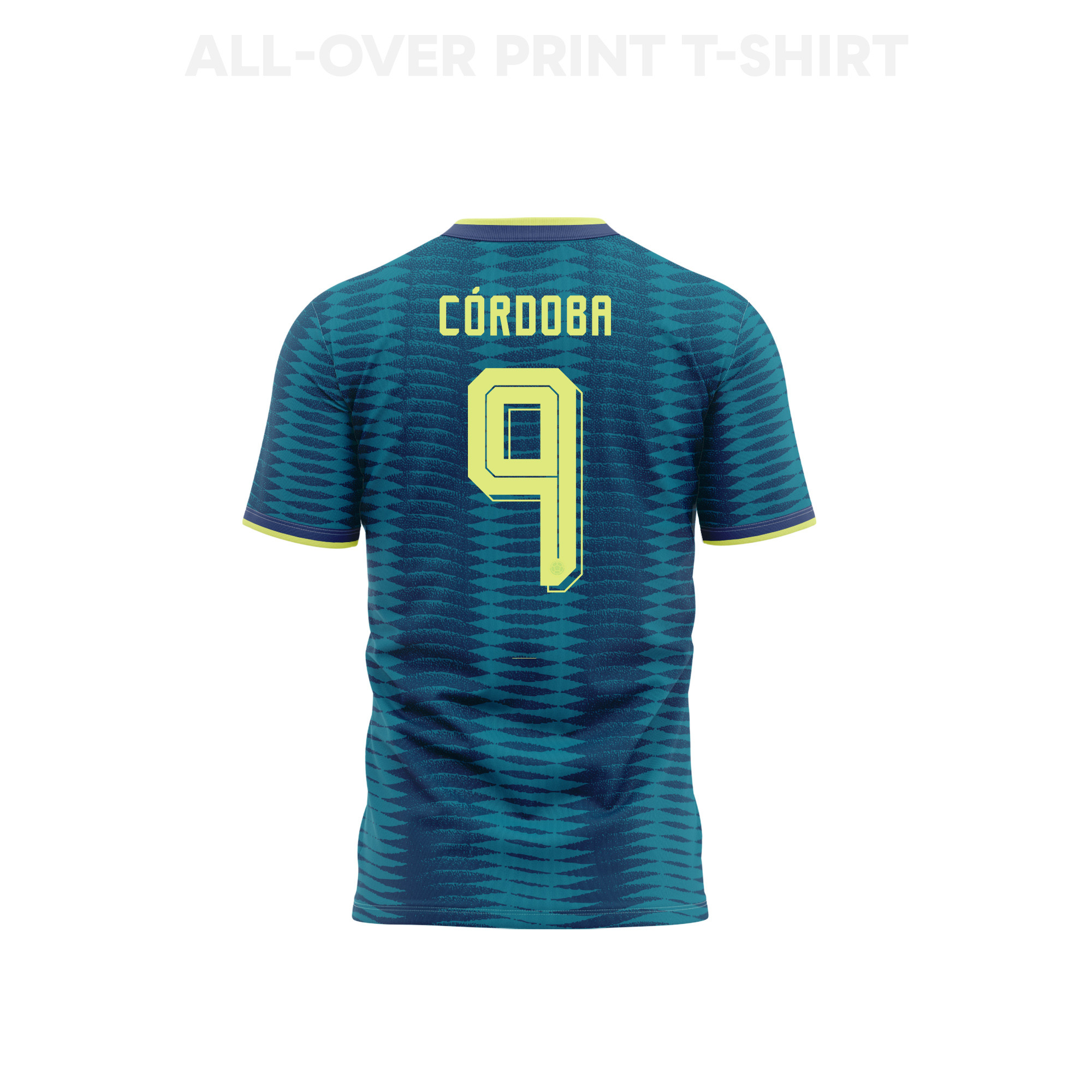 Jhon Córdoba 9 Youth Colombia 2026 Away 3D T-shirt Fully Printed – Turquoise - Jersey Teams