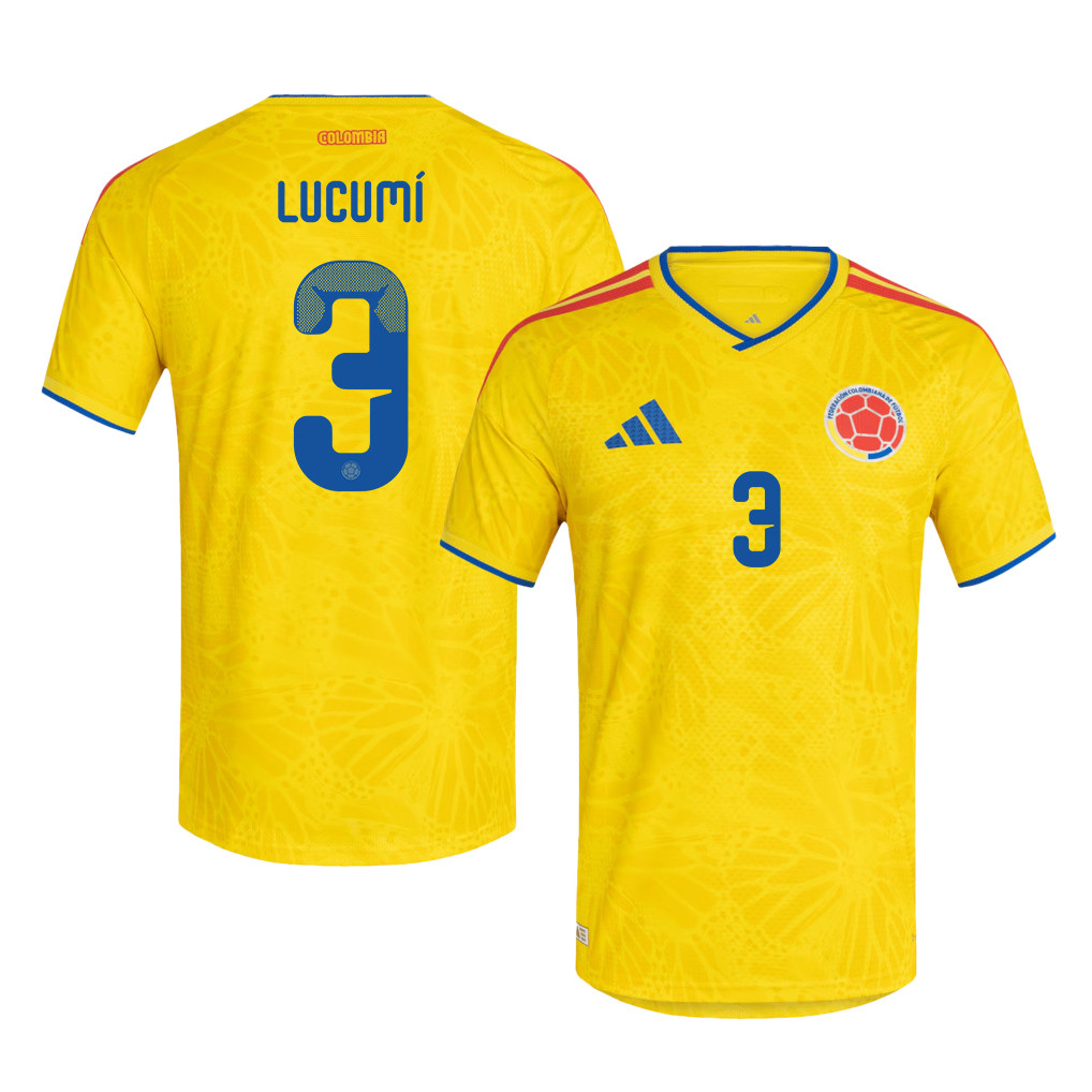 Jhon Lucumí 3 Colombia National Team 2026 Home Jersey - Yellow, Men - Jersey Teams