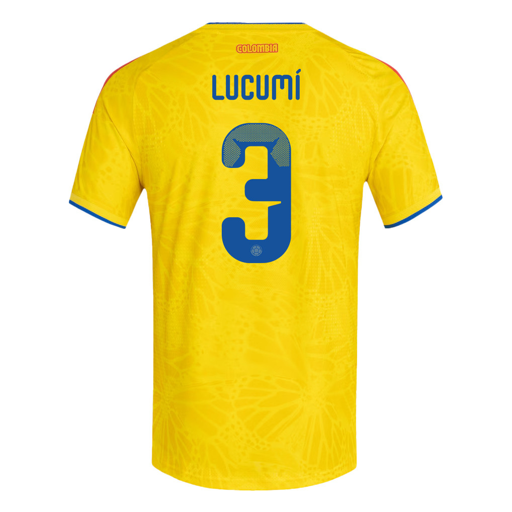 Jhon Lucumí 3 Colombia National Team 2026 x World Cup Patch Home Jersey - Yellow, Men - Jersey Teams