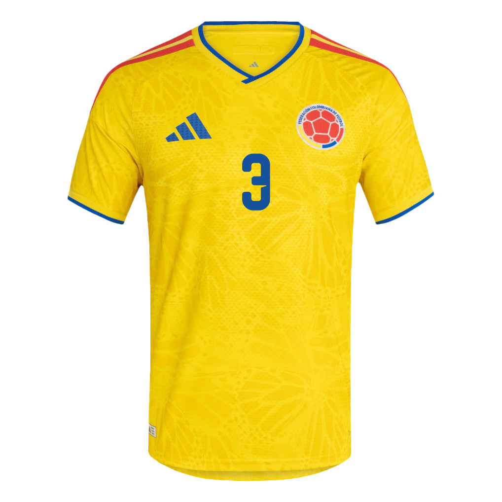 Jhon Lucumí 3 Colombia National Team 2026 x World Cup Patch Home Jersey - Yellow, Men - Jersey Teams