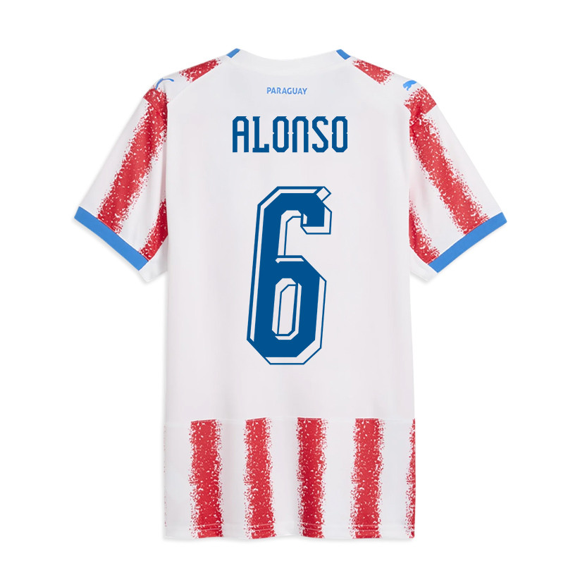 Júnior Alonso 6 Youth Paraguay National Team 2026 Home Jersey - White/Red - Jersey Teams