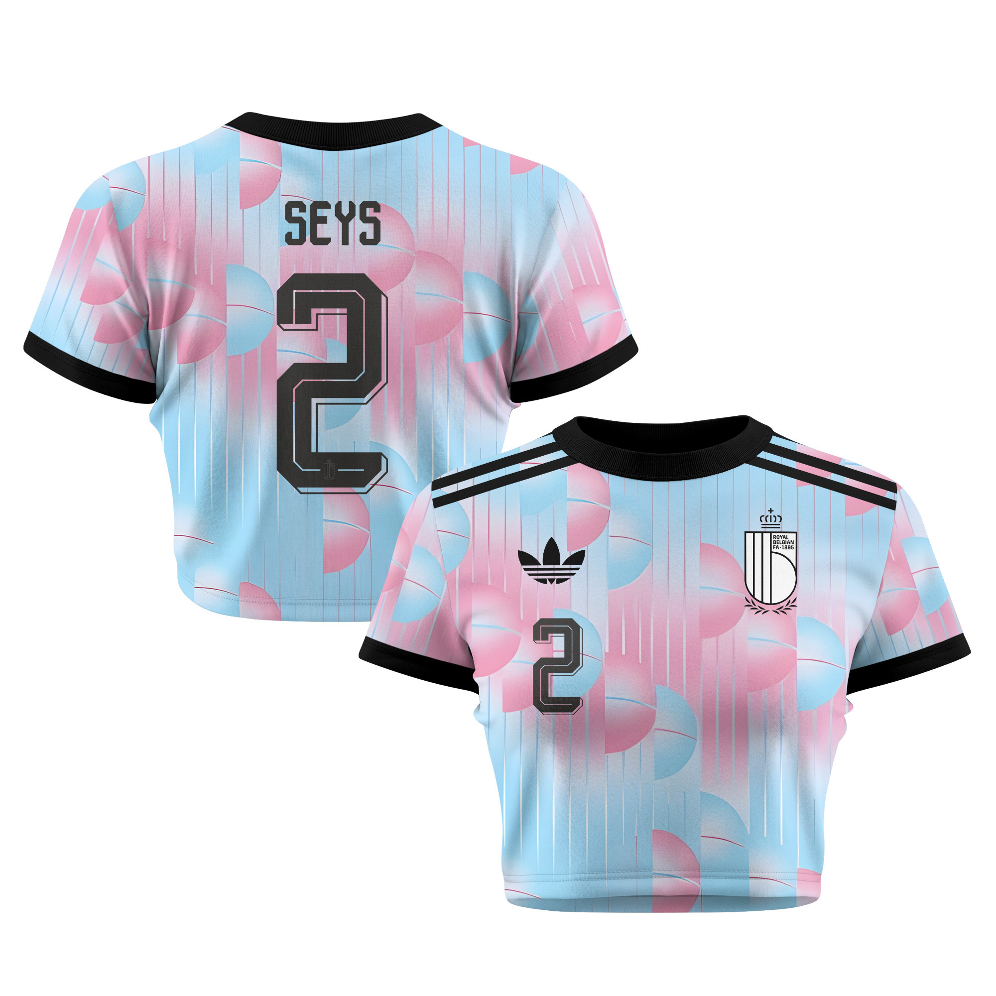 Joaquin Seys 2 Belgium 2026 Women's Away All-Over Print Cropped Jersey - Light Blue - Jersey Teams