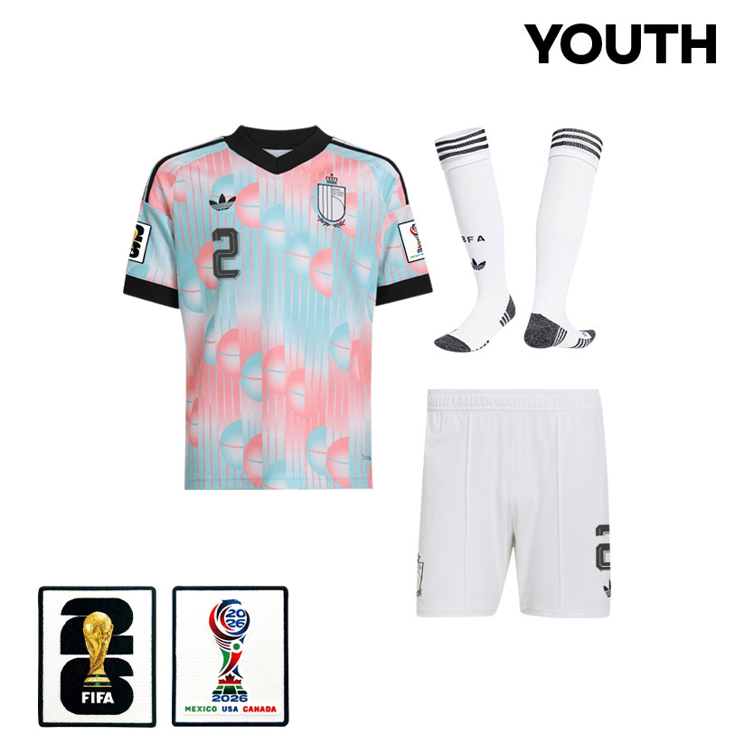 Joaquin Seys 2 Belgium 2026 YOUTH Away Kit Set – Light Blue - Jersey Teams