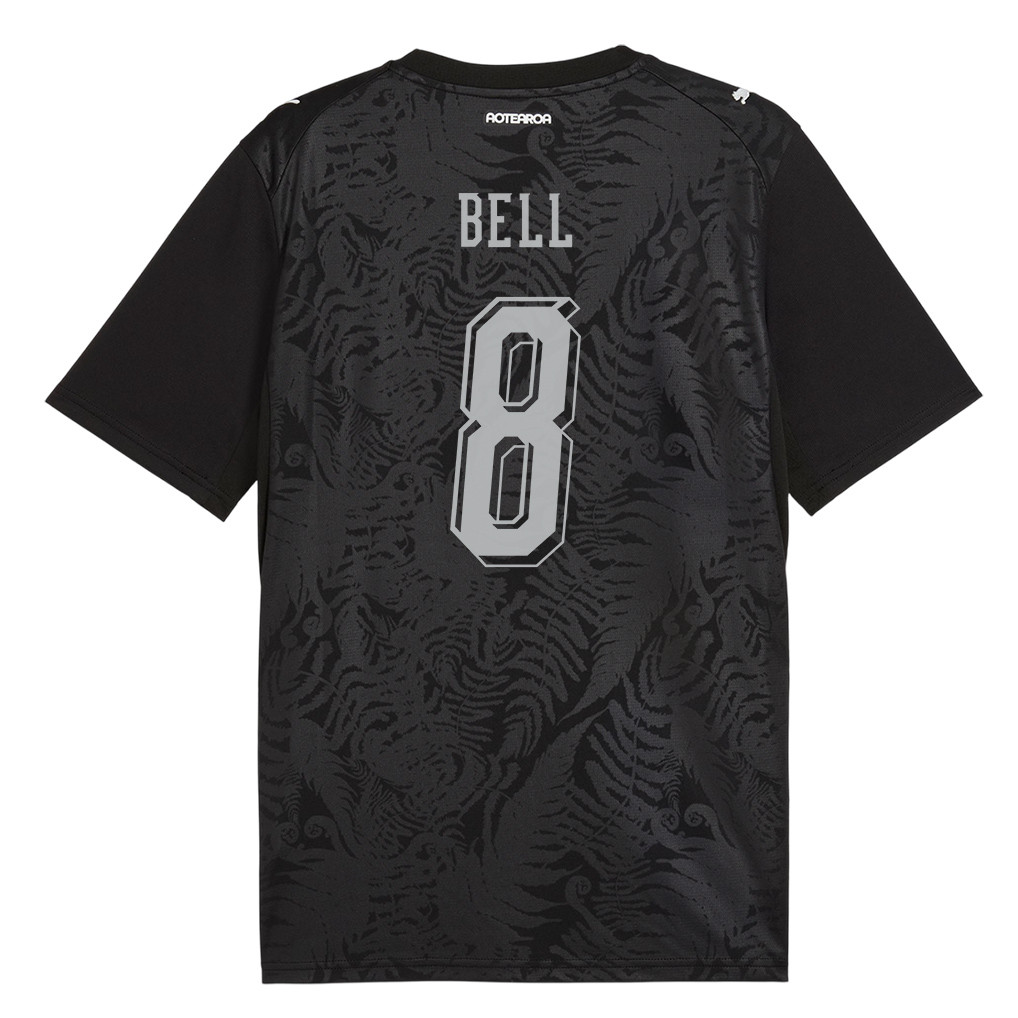 Joe Bell 8 New Zealand National Team 2026 Home Jersey - Black, Men - Jersey Teams