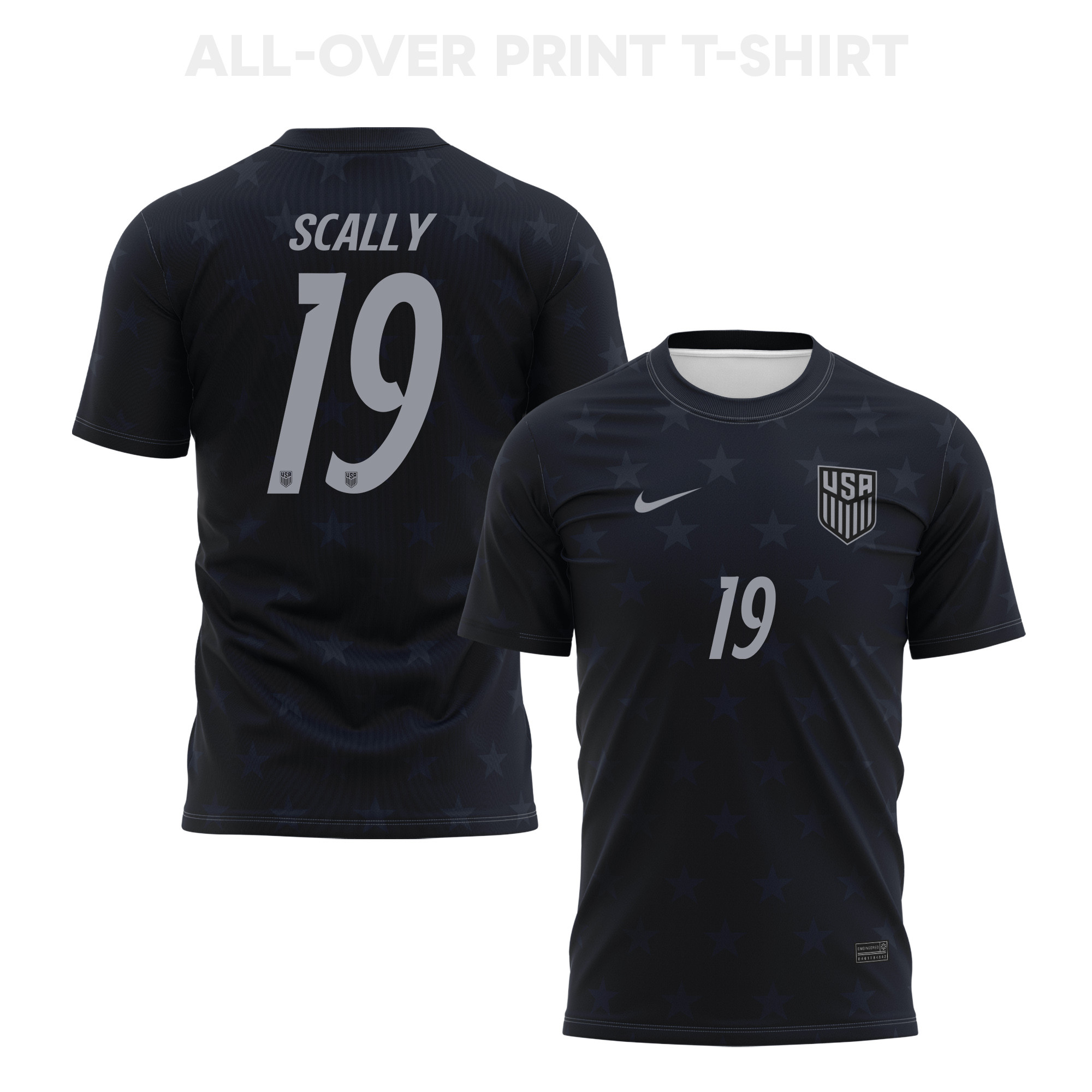 Joe Scally 19 USMNT 2026 Away 3D T-Shirt Fully Printed – Unisex, Black - Jersey Teams