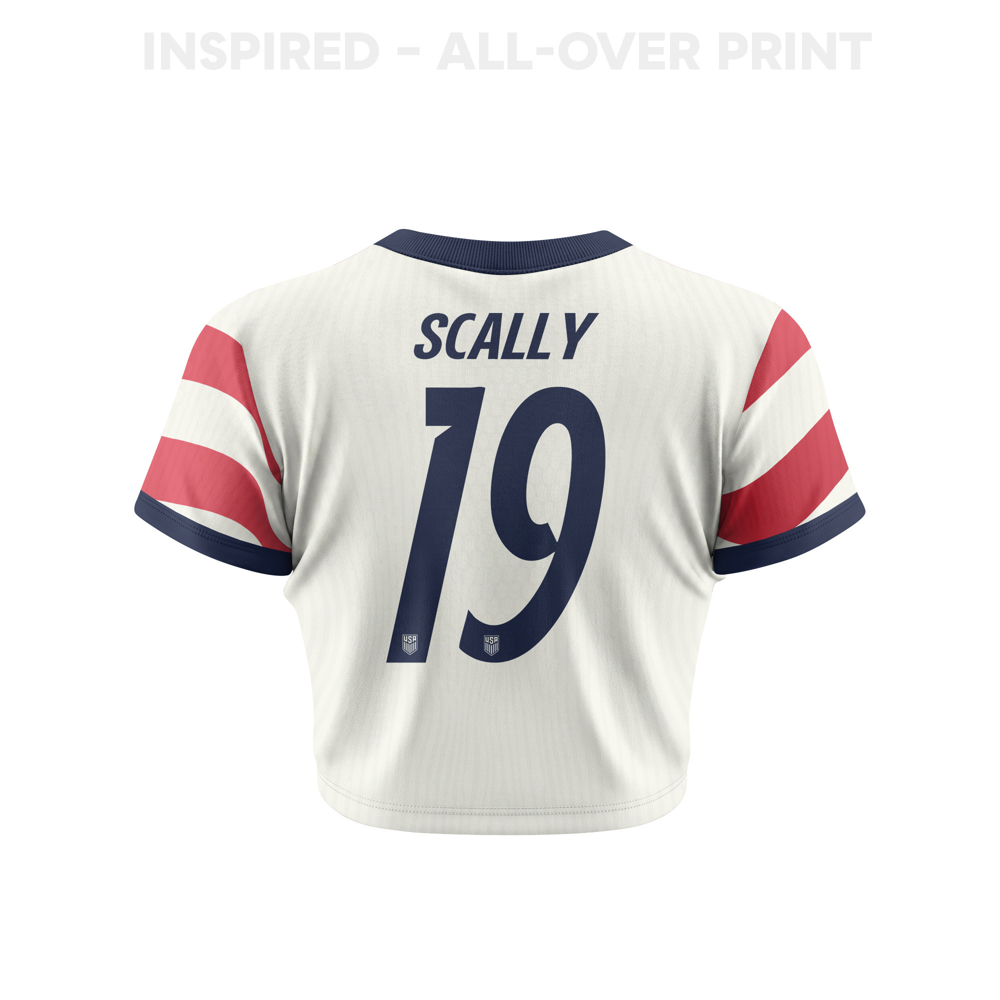Joe Scally 19 Women's USMNT 2026 Home All-Over Print Cropped Jersey - Jersey Teams