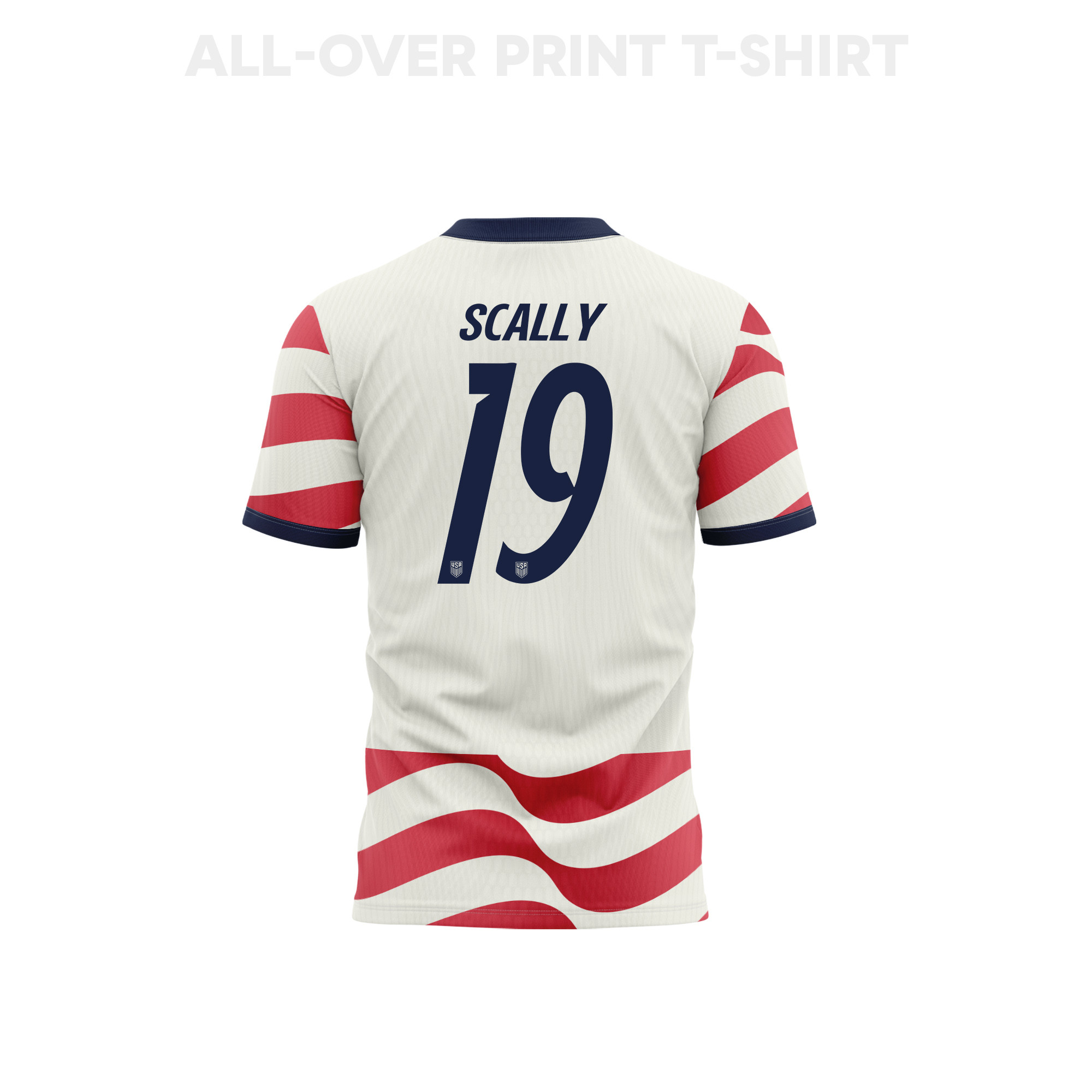 Joe Scally 19 Youth USMNT 2026 Home 3D T-shirt Fully Printed – White/Red - Jersey Teams