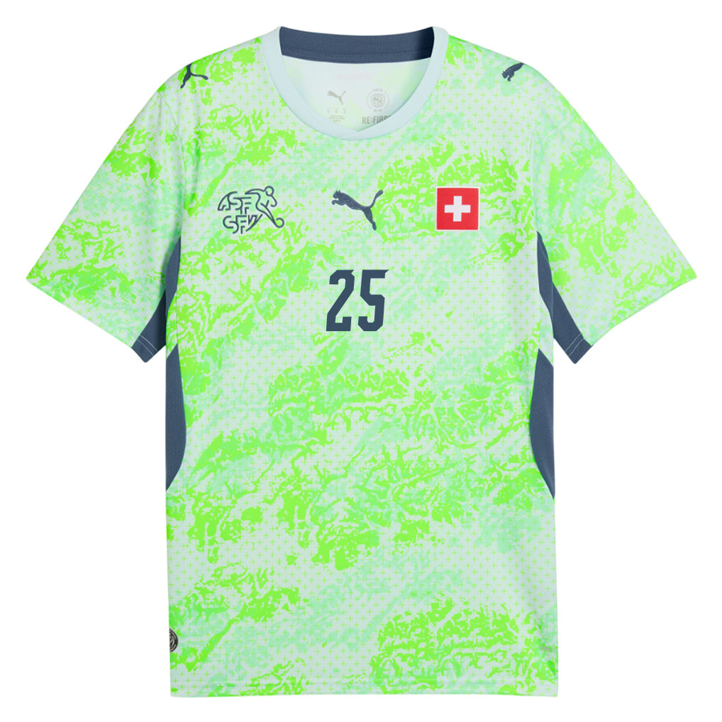 Joel Monteiro 25 Switzerland National Team 2026 Away Jersey - Men, Green - Jersey Teams