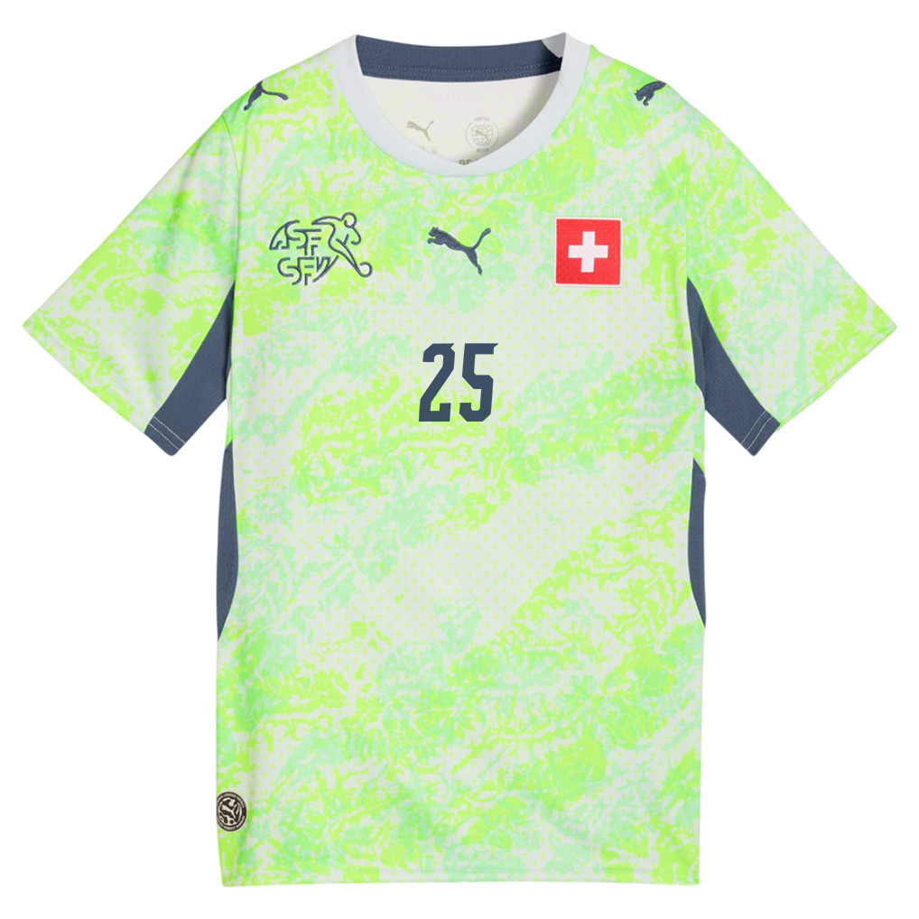 Joel Monteiro 25 Youth Switzerland National Team 2026 Away Jersey - Green - Jersey Teams