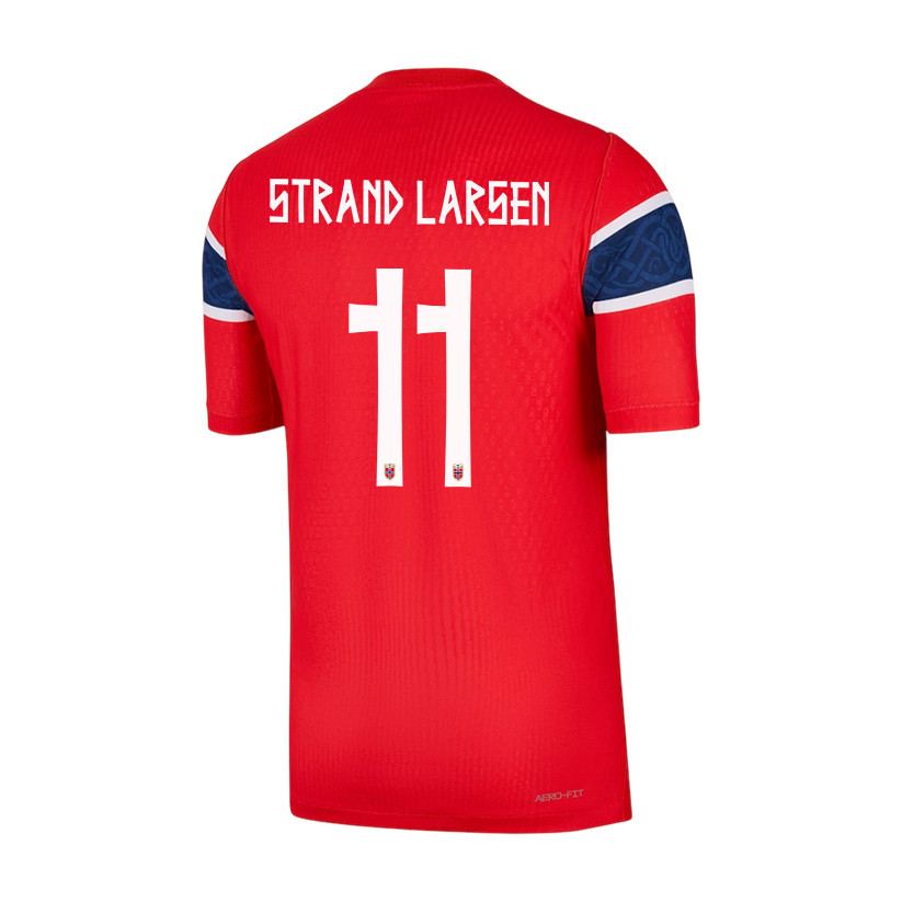 Joergen Strand Larsen 11 Norway National Team 2026 Home Jersey - Red, Men - Jersey Teams