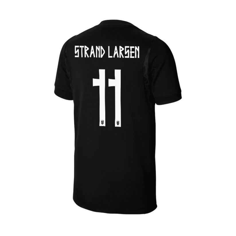 Joergen Strand Larsen 11 Youth Norway National Team 2026 Away Jersey - Black - Jersey Teams