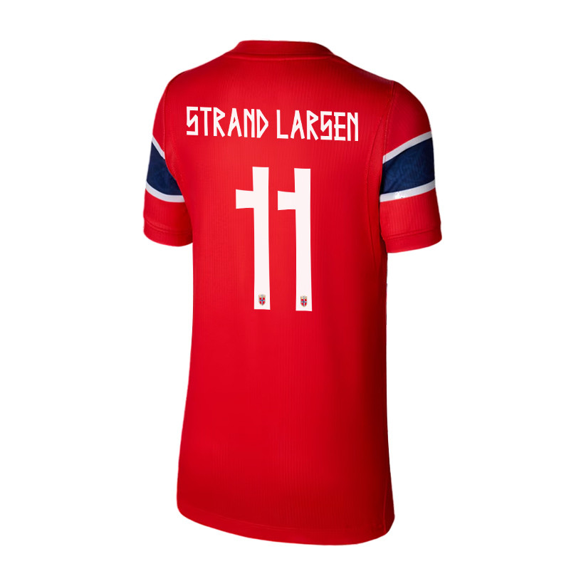 Joergen Strand Larsen 11 Youth Norway National Team 2026 Home Jersey - Red - Jersey Teams