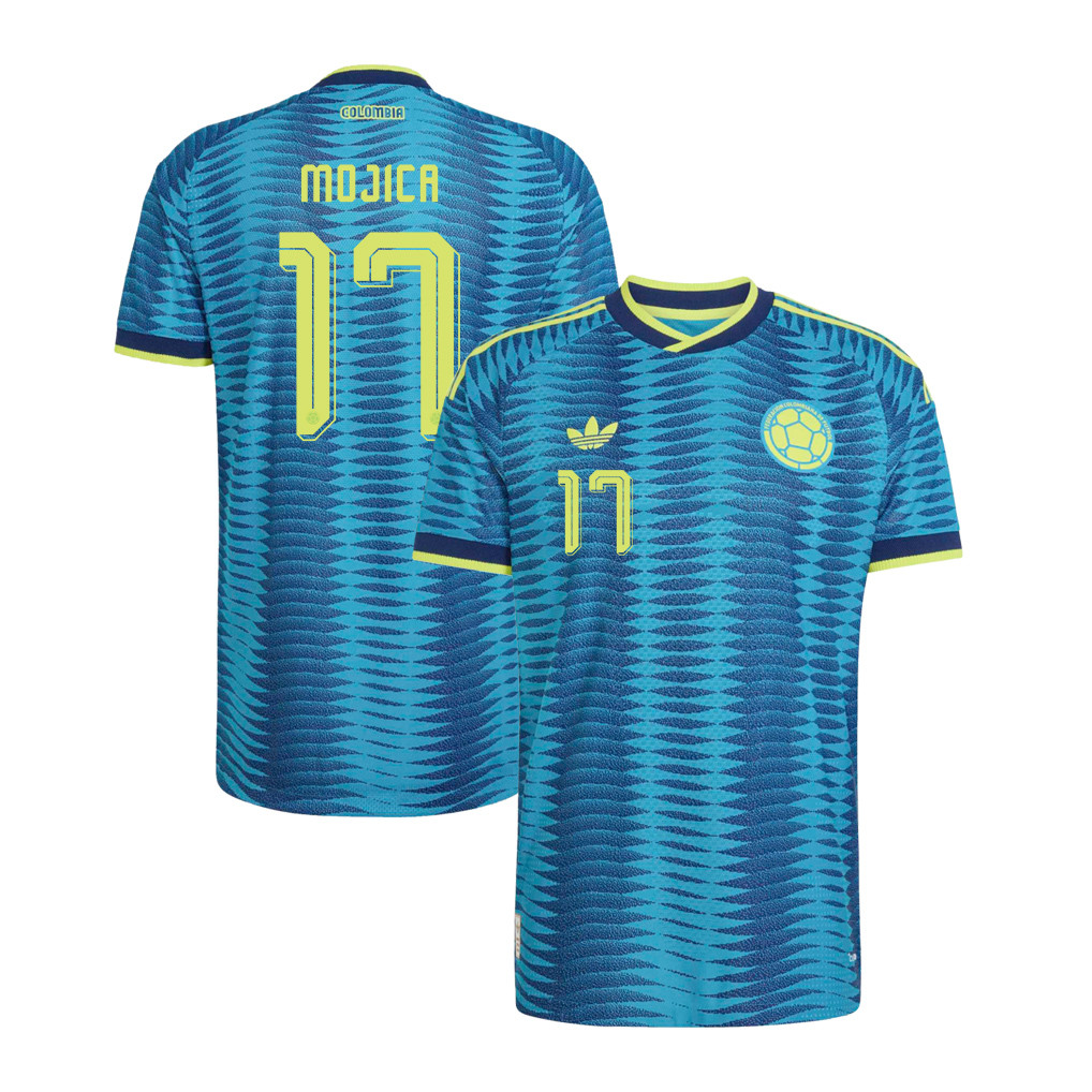 Johan Mojica 17 Colombia National Team 2026 Away Jersey - Turquoise, Men - Jersey Teams