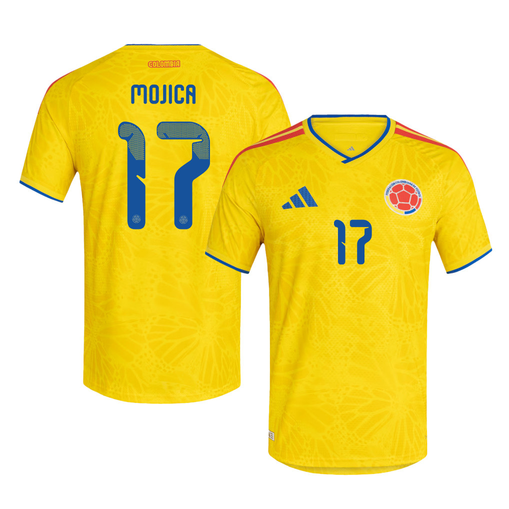 Johan Mojica 17 Colombia National Team 2026 Home Jersey - Yellow, Men - Jersey Teams