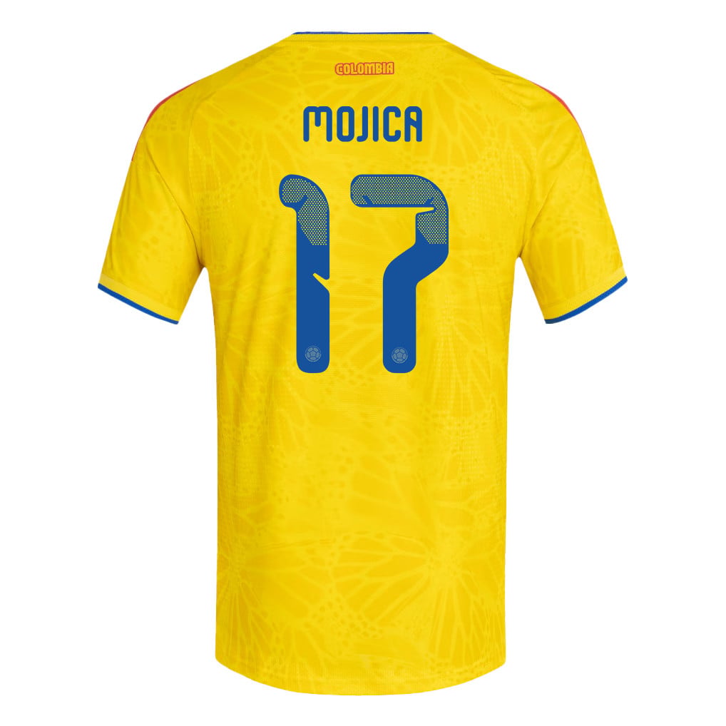 Johan Mojica 17 Colombia National Team 2026 Home Jersey - Yellow, Men - Jersey Teams