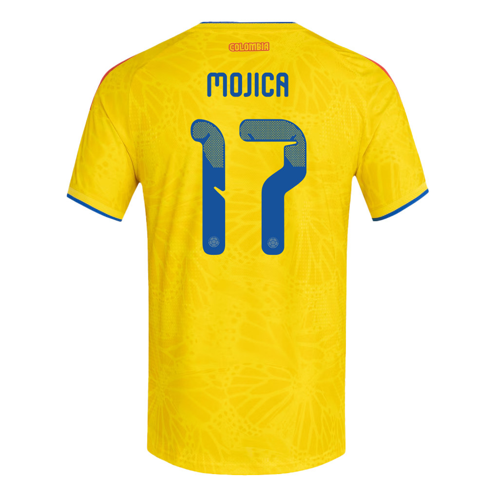 Johan Mojica 17 Colombia National Team 2026 x World Cup Patch Home Jersey - Yellow, Men - Jersey Teams