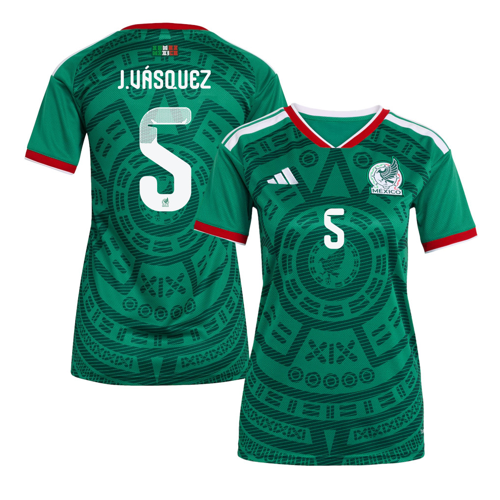 Johan Vásquez 5 Women's Mexico National Team 2026 Home Jersey - Green - Jersey Teams