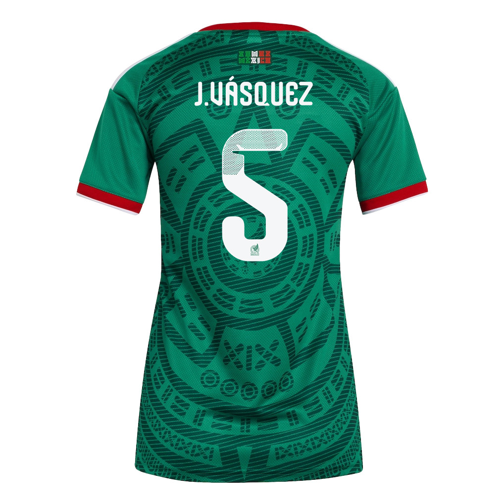 Johan Vásquez 5 Women's Mexico National Team 2026 Home Jersey - Green - Jersey Teams