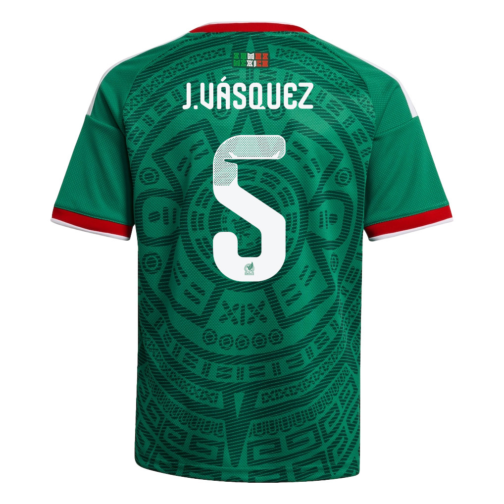 Johan Vásquez 5 Youth Mexico National Team 2026 Home Jersey - Green - Jersey Teams