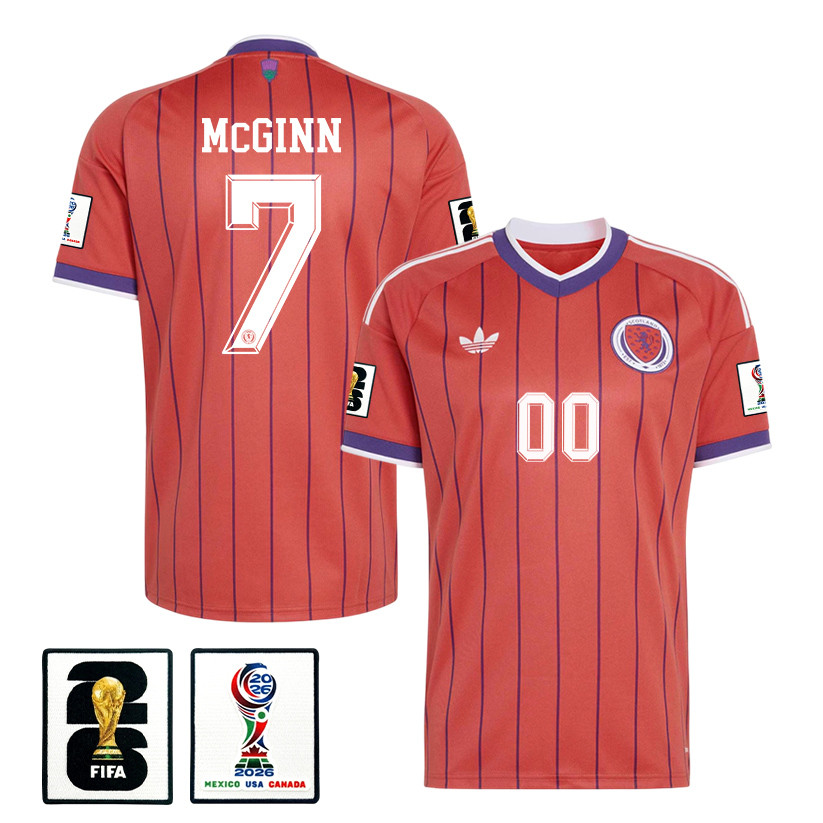 John McGinn 7 Scotland National Team 2026 x World Cup Patch Away Jersey - Red, Men - Jersey Teams