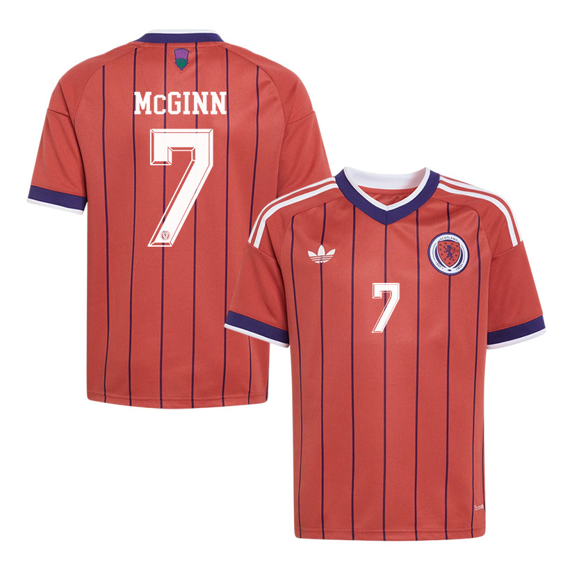 John McGinn 7 Youth Scotland National Team 2026 Away Jersey - Red - Jersey Teams