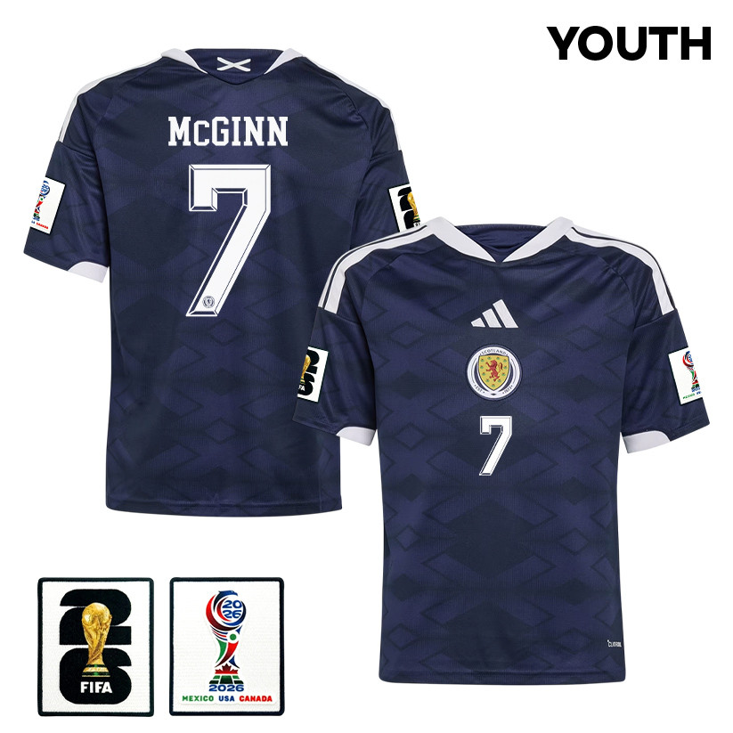 John McGinn 7 Youth Scotland National Team 2026 Home Jersey - Navy - Jersey Teams