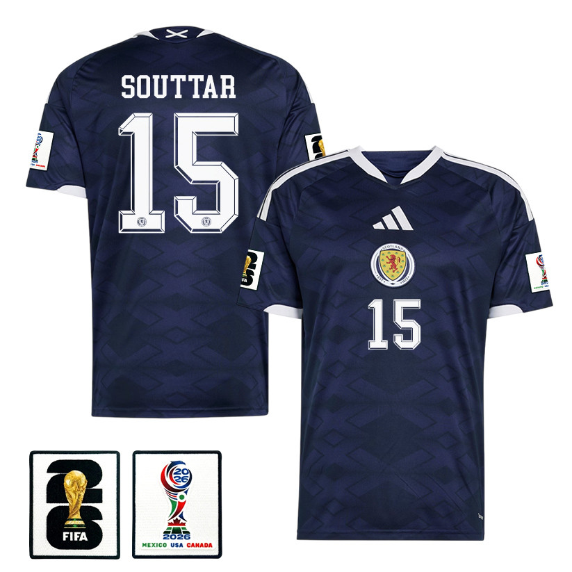 John Souttar 15 Scotland National Team 2026 x World Cup Patch Home Jersey - Navy, Men - Jersey Teams