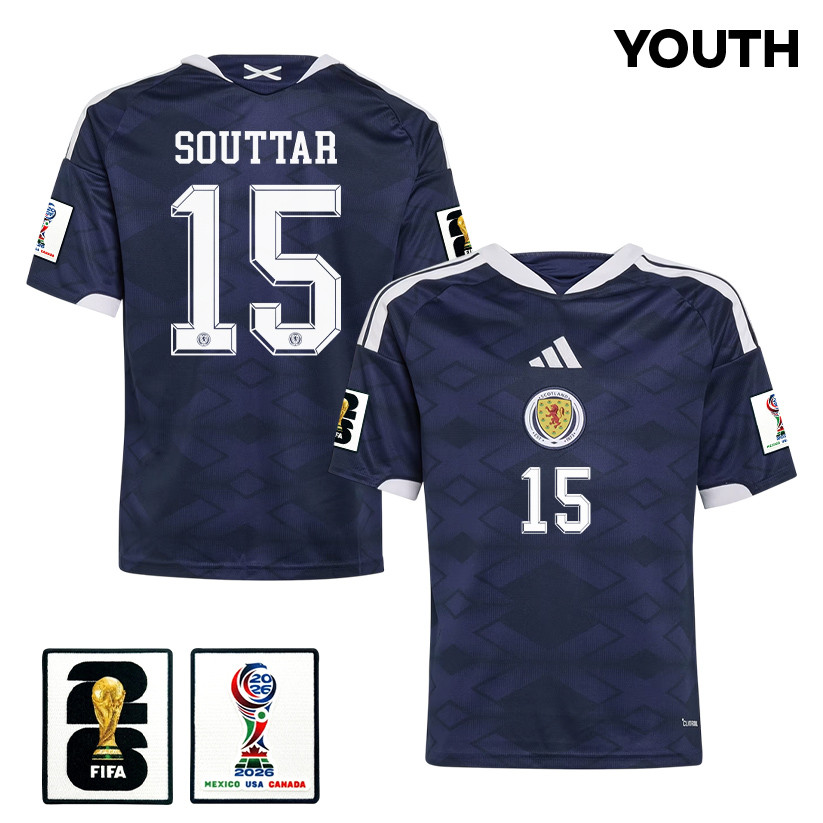 John Souttar 15 Youth Scotland National Team 2026 Home Jersey - Navy - Jersey Teams