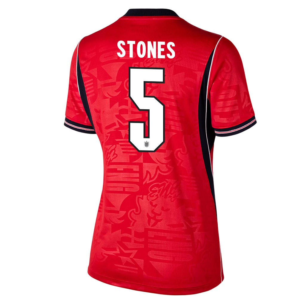 John Stones 5 Women's England National Team 2026 Away Jersey - Red - Jersey Teams