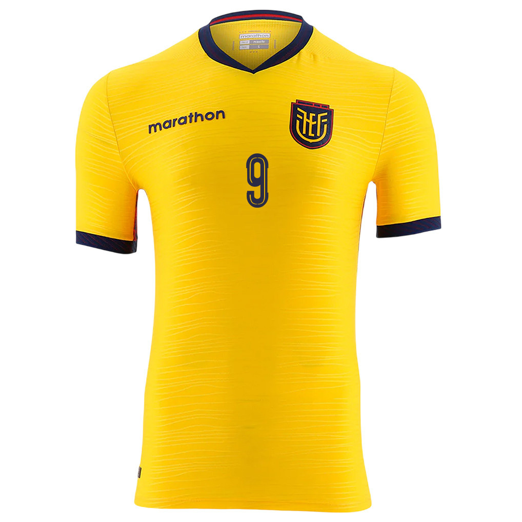 John Yeboah 9 Ecuador National Team 2026 Home Jersey - Yellow, Men - Jersey Teams