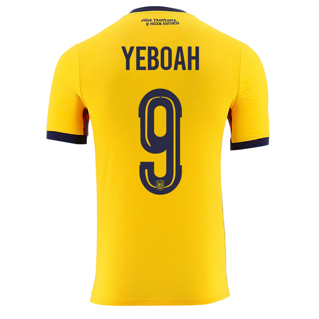 John Yeboah 9 Ecuador National Team 2026 Home Jersey - Yellow, Men - Jersey Teams