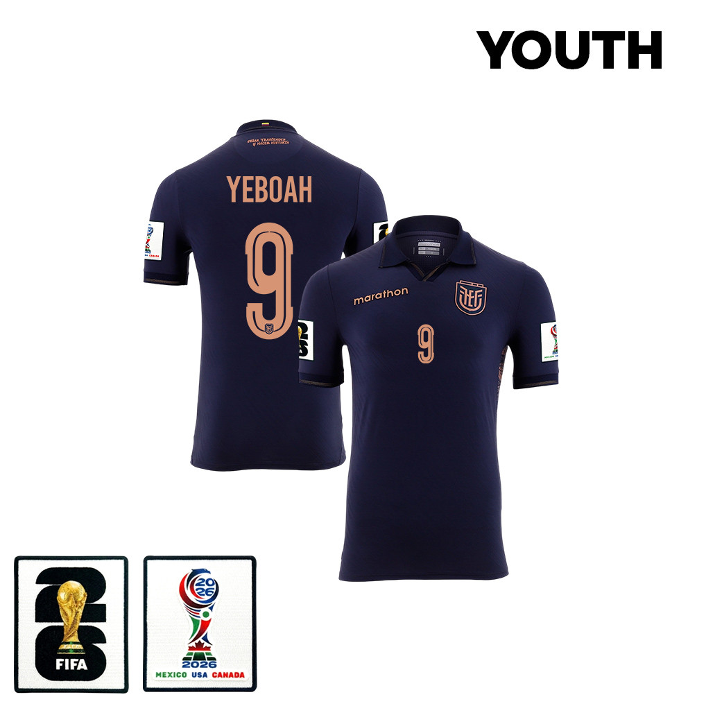 John Yeboah 9 Youth Ecuador National Team 2026 Away Jersey - Navy - Jersey Teams