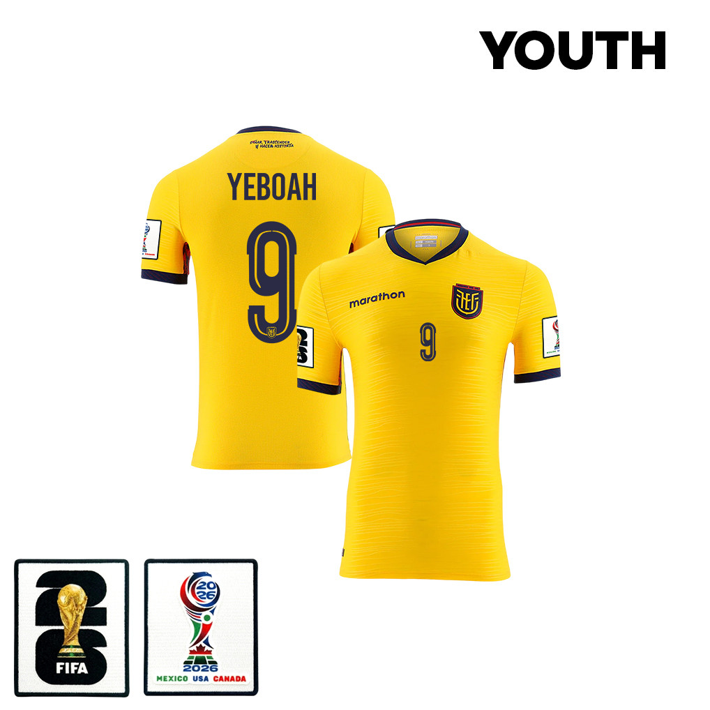 John Yeboah 9 Youth Ecuador National Team 2026 Home Jersey - Yellow - Jersey Teams